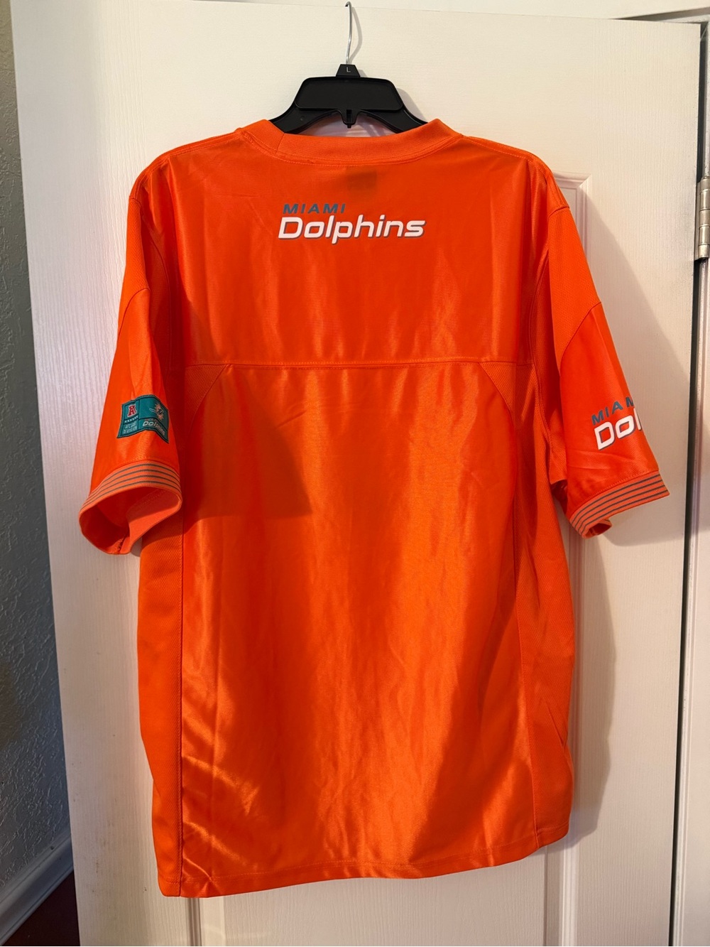 NFL Miami Dolphins Bright Orange Short-Sleeve Jersey Tee - Picture 2 of 4